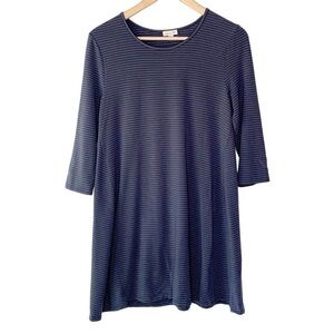 Garnet Hill A-Line Seamed Tunic Striped Size Small Blue Gray Casual